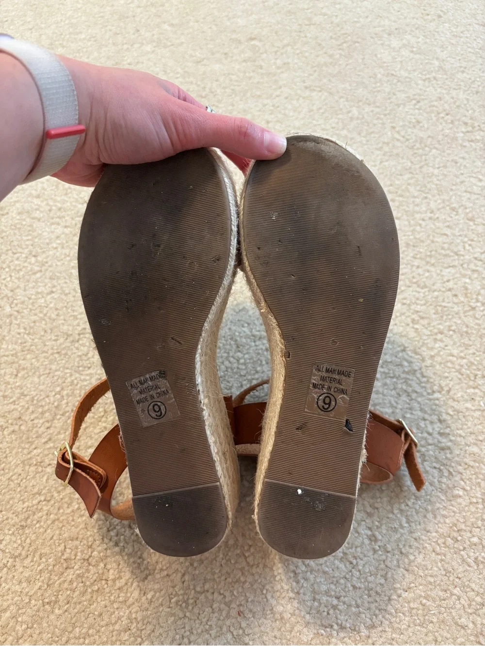 Cityclassified Espadrille Platform Wedge Sandal Brown Size 9